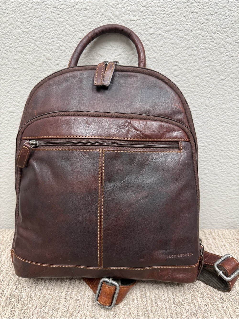 Jack Georges Brown Small Voyager Leather Backpack - Classic Everyday Carry